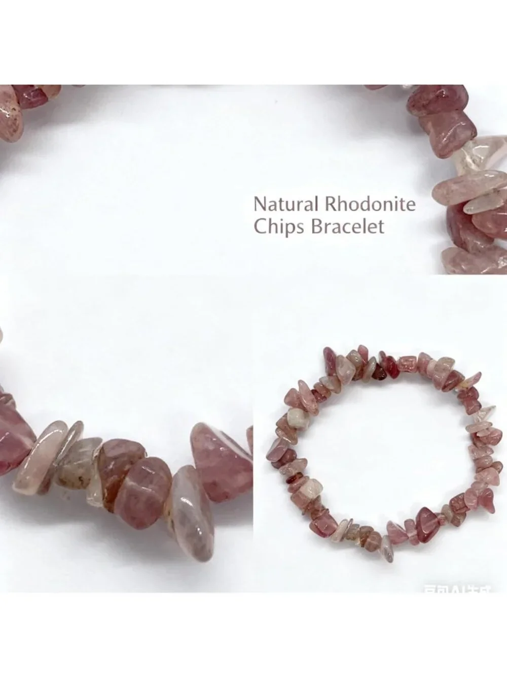 Dainty Pink Madagascar Rose Quartz Chip Bracelet | Natural Crystal Beaded